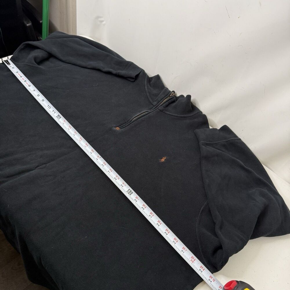 Polo Ralph Lauren 1/4 Zip Pullover Mens 4X Big Black Sweater Pony Cotton Preppy - Picture 4 of 10